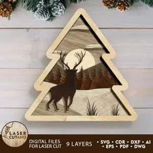 Christmas Tree Digital Multilayer Wall Decor