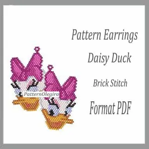 Daisy Duck Earrings bead patterns PDF file Beading patterns Beading earrings Beading Daisy Duck bead patterns Olegirabeadpatterns