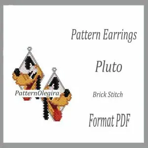 Pluto Dog Earrings bead patterns PDF file Beading patterns Beading earrings Beading Pluto Dog bead patterns Olegirabeadpatterns
