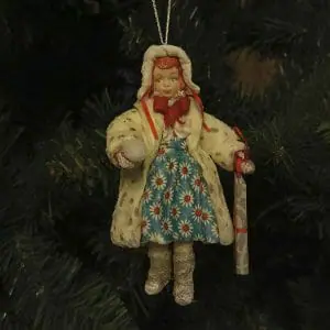 Cotton wool girl for Christmas tree vintage style