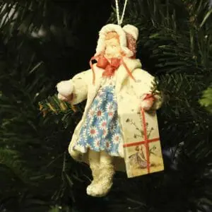 Cotton wool girl for Christmas tree vintage style