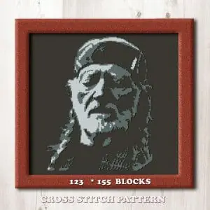 Willie Nelson cross stitch pattern