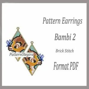 Bambi 2 Earrings bead patterns PDF file Beading patterns Beading earrings Beading Bambi bead patterns Olegirabeadpatterns