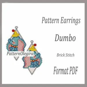 Dumbo Earrings bead patterns PDF file Beading patterns Beading earrings Beading Dumbo bead patterns Olegirabeadpatterns