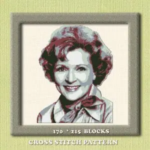 Betty White cross stitch pattern