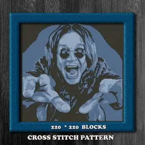 Ozzy Osbourne cross stitch pattern