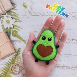 Handmade Marketplace 622 Avocado Felt pattern Avocado ornament felt food pattern