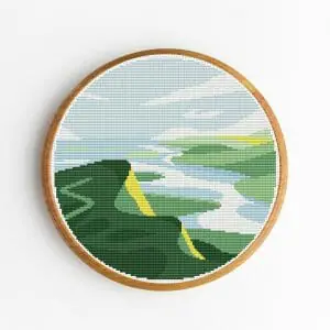 Handmade Marketplace 612 Mountain-Landscape-Cross-Stitch-Pattern-Sunset-Gift-Wall-Decor-12-1