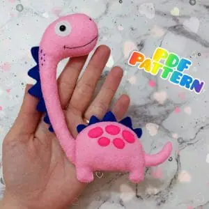 Handmade Marketplace 612 Felt dinosaur pattern Dinosaur ornament Felt pattern