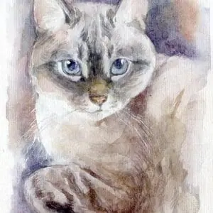 Sweet Maslow Memorial Pet Portrait Watercolor Painting