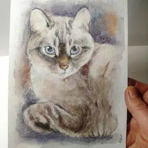 Sweet Maslow Memorial Pet Portrait Watercolor Painting