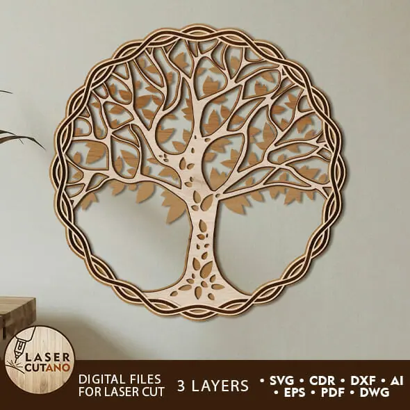 TREE of LIFE Multilayer layout files, Wall Decor 1 TREE of LIFE Multilayer layout files, Wall Decor