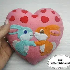 Valentine pattern, Felt pattern, Valentines day decor