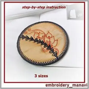 In_The_Hoop_embroidery_designs_of_round_napkins_stands_for_hot_dishes_in_3_sizes