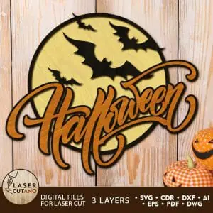 HALLOWEEN Multilayer Cut Template, Home Wall Decor