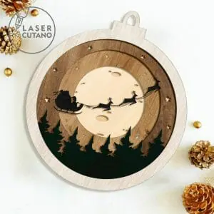 Christmas Shadow Multilayer Paper Cut and Wood Cut File