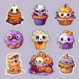 Spooky Halloween Treats Cliparts Bundle