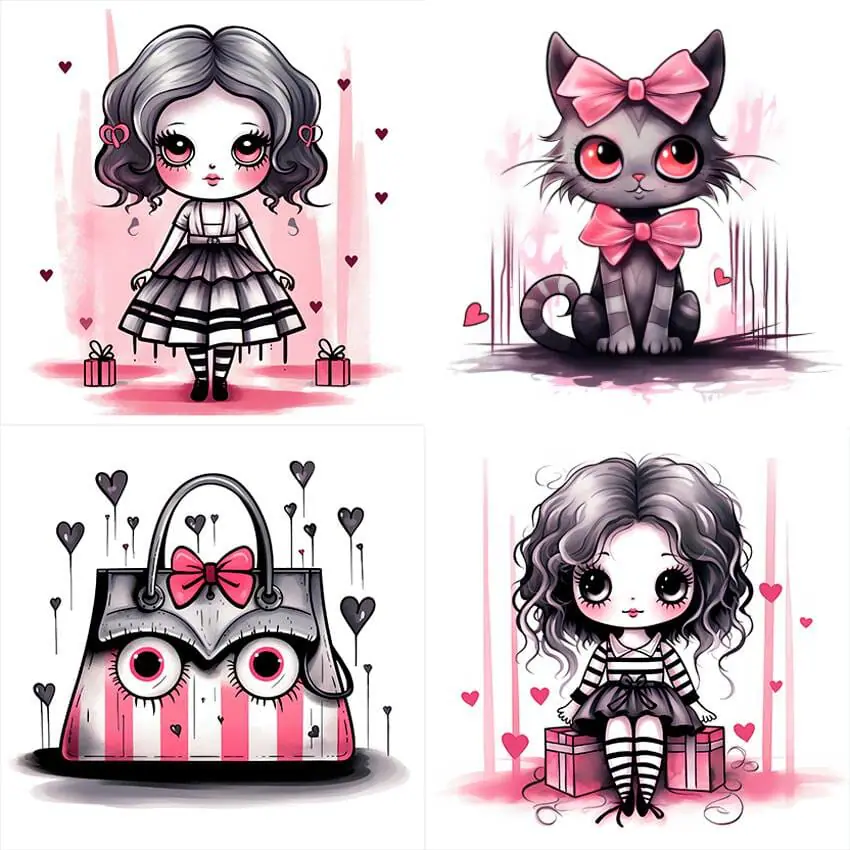 Cute Gothic Toys Cliparts Bundle 1 Cute Gothic Toys Cliparts Bundle