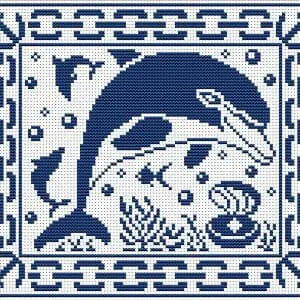 Dolphin Cross stitch pdf pattern