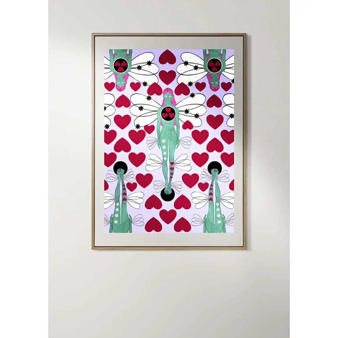 Artprint Multidimensional heart 1 Artprint JPG 300 dpi RGB, Digital Illustration size A4 = 21x30 cm = 11,7x8,3 in, Instant Download file for printable - Letter.