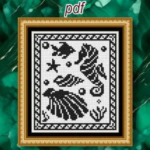 Cross stitch pattern Seahorse