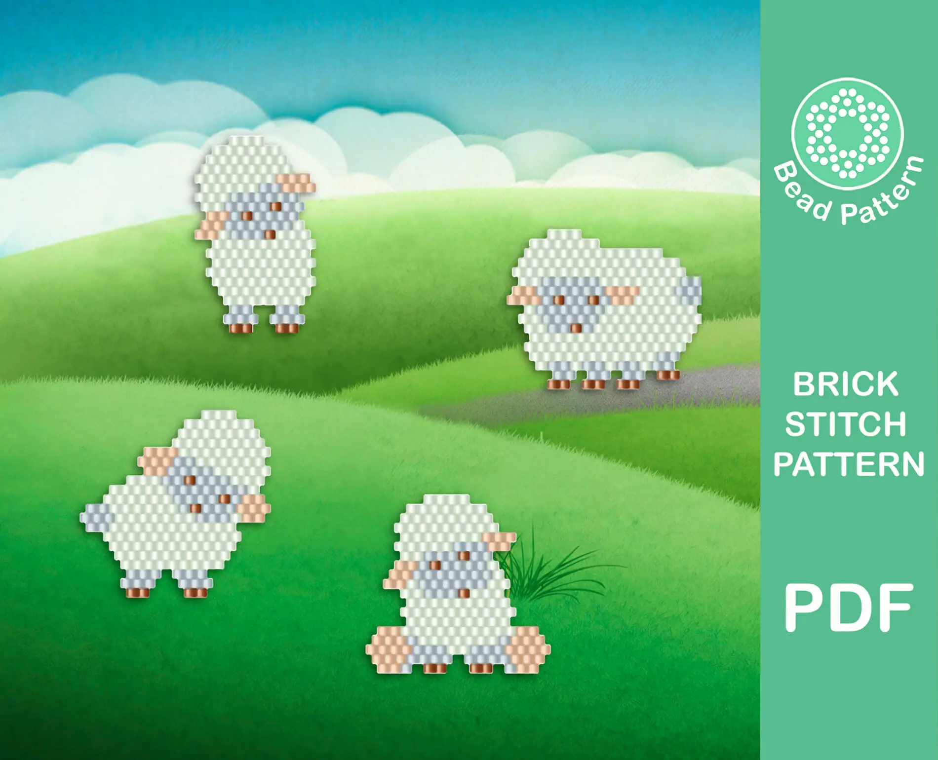 Cute sheep brick stitch pattern 1 sheep brick stitch bead pattern
