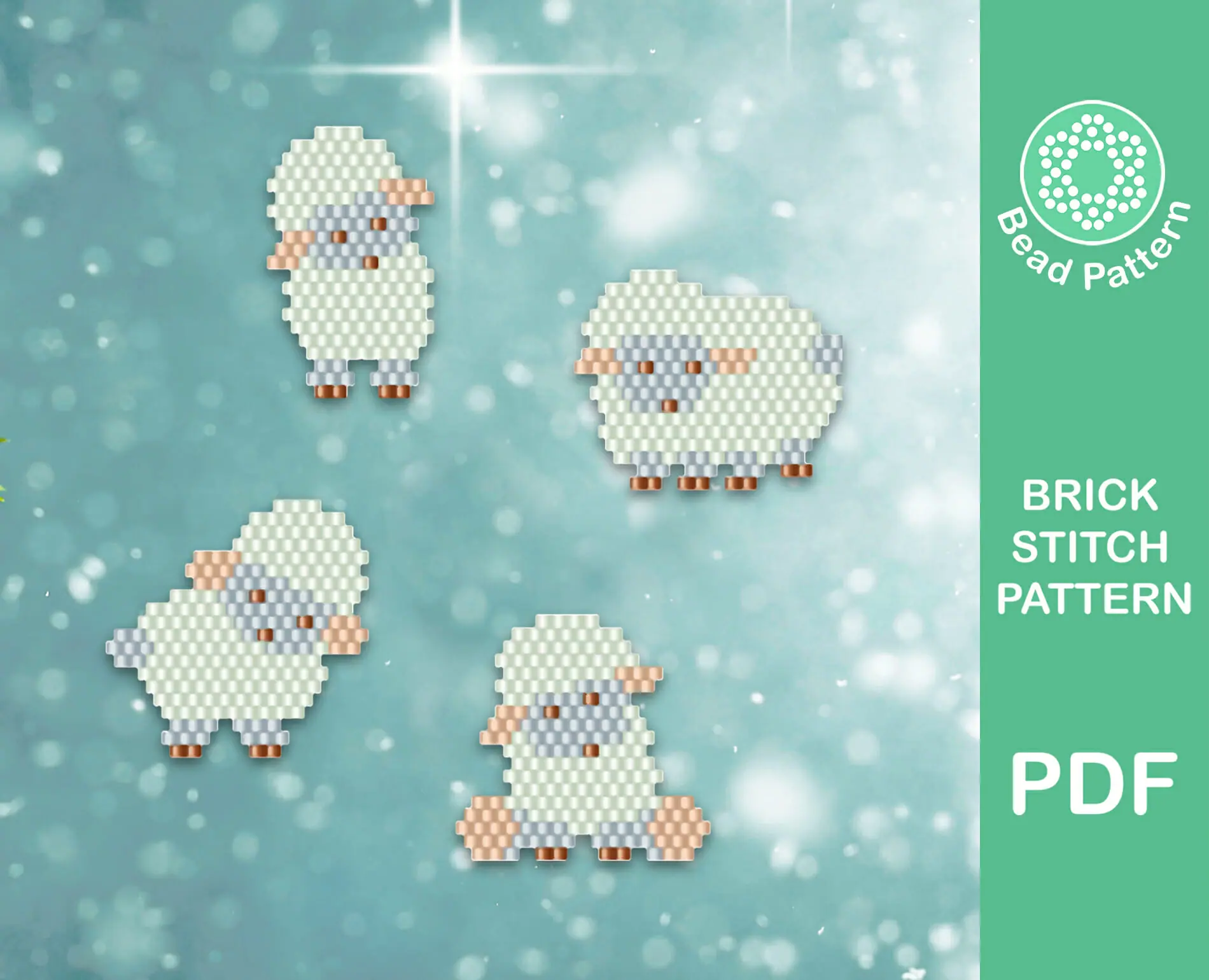 Cute sheep brick stitch pattern 3 Cute sheep brick stitch pattern - Image 3
