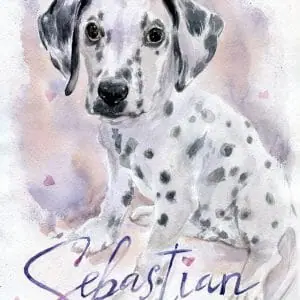 Sweet Sebastian Watercolor Painting Memorial Portrait