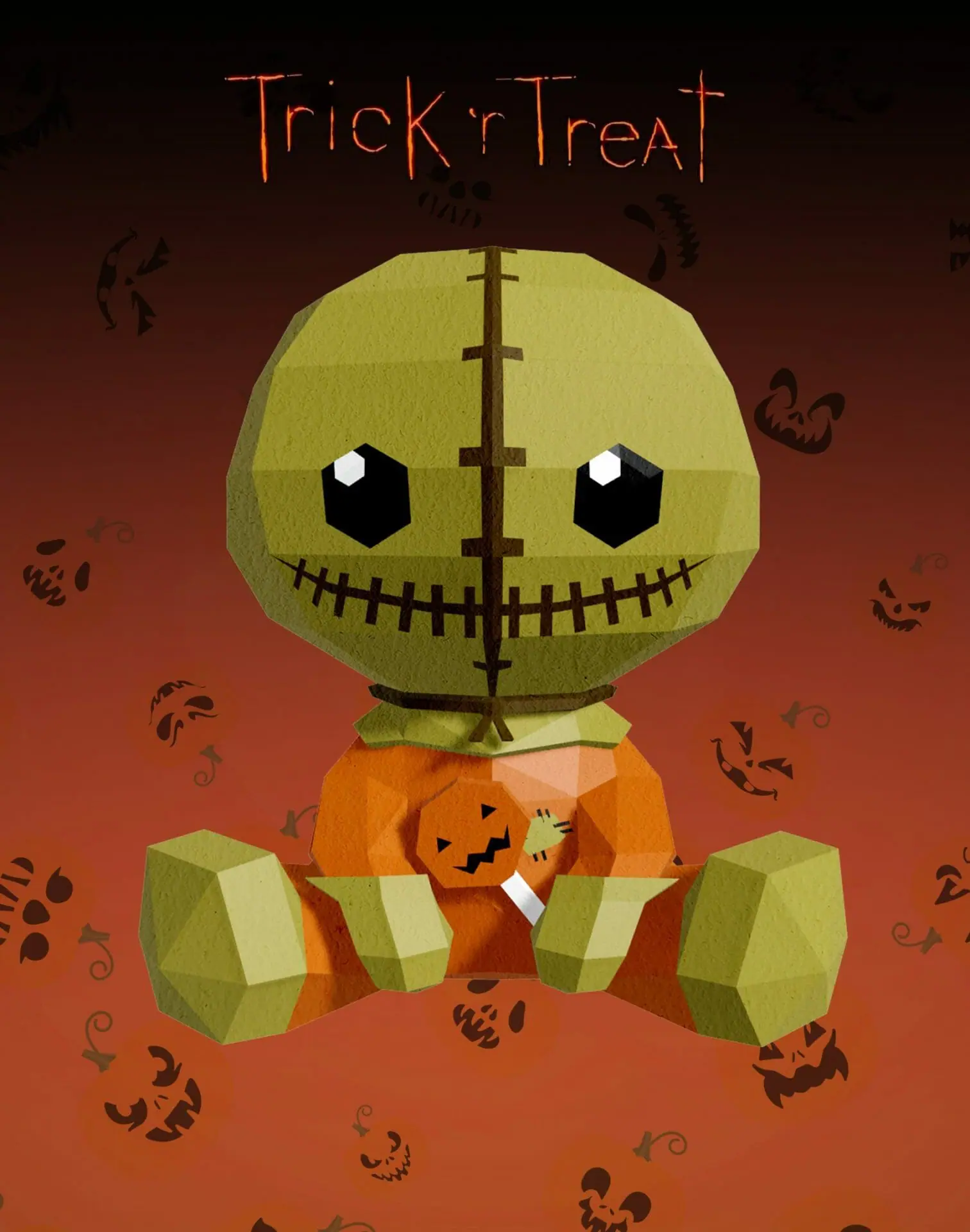 DIY Trick or Treat 3D Papercraft PDF DXF SVG 3 DIY Trick or Treat 3D Papercraft PDF DXF SVG - Image 3