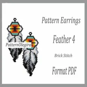 FEATHER 4 Earrings bead patterns PDF file Beading patterns Beading earrings Beading Feather Olegirabeadpattern