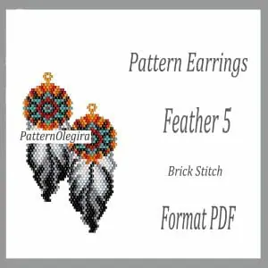 FEATHER 5 Earrings bead patterns PDF file Beading patterns Beading earrings Beading Feather Olegirabeadpattern