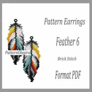 FEATHER 6 Earrings bead patterns PDF file Beading patterns Beading earrings Beading Feather Olegirabeadpattern