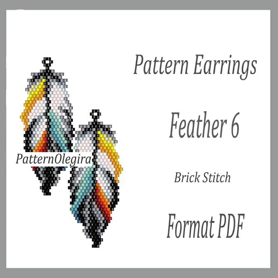 Brick stitch clearance feather earrings