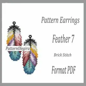 FEATHER 7 Earrings bead patterns PDF file Beading patterns Beading earrings Beading Feather Olegirabeadpattern