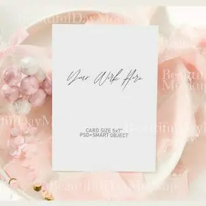 Mockup invitation,mockup baby shower invitation, mockup card baby shower