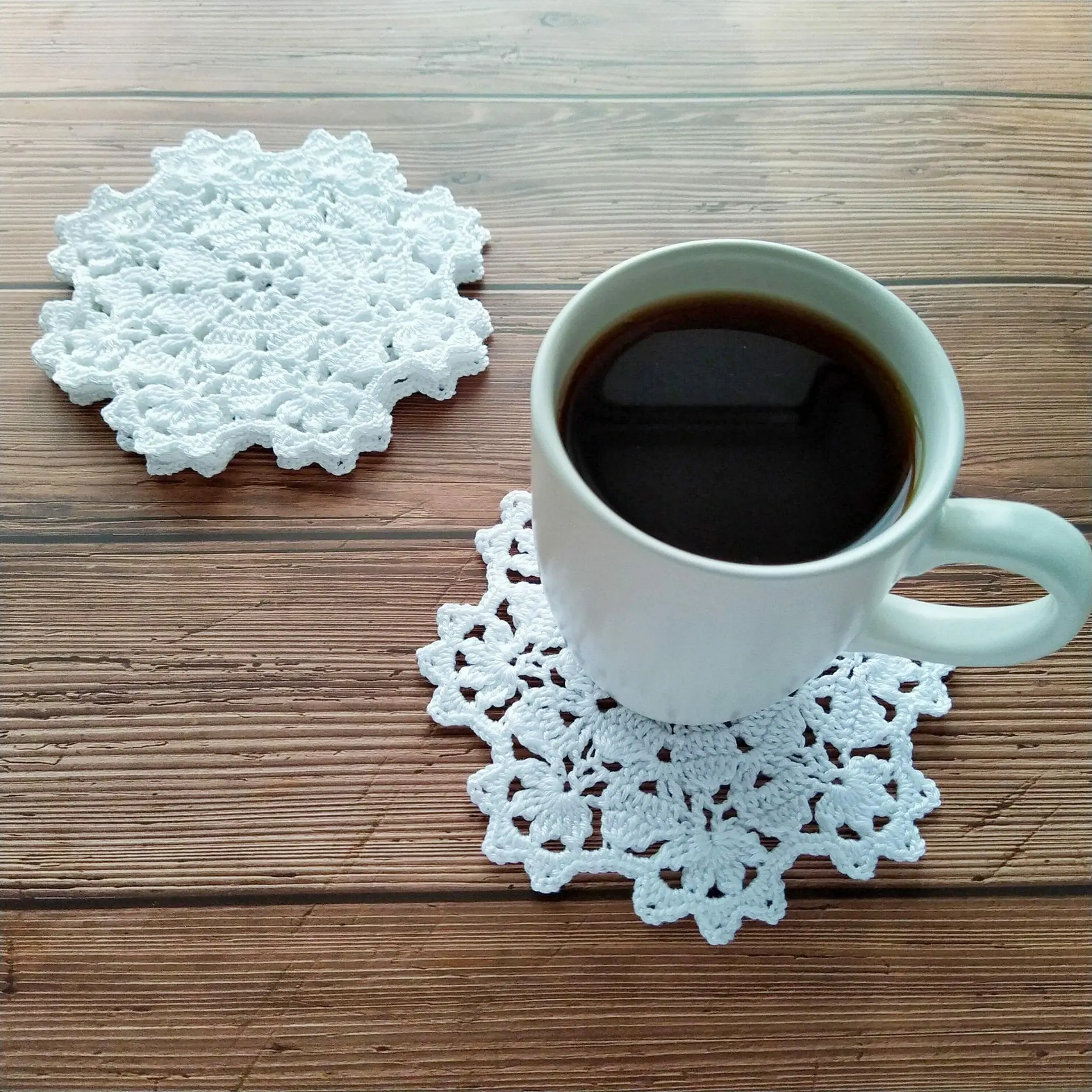 Christmas coasters gift set of 4 Doily lace coaster handmade