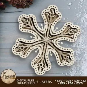 Christmas Snowflakes Multilayer Wall Art