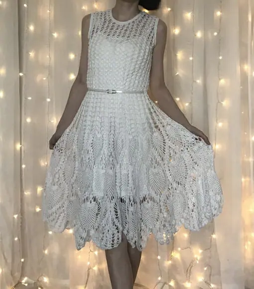 Knitted dress “White Pineapples”