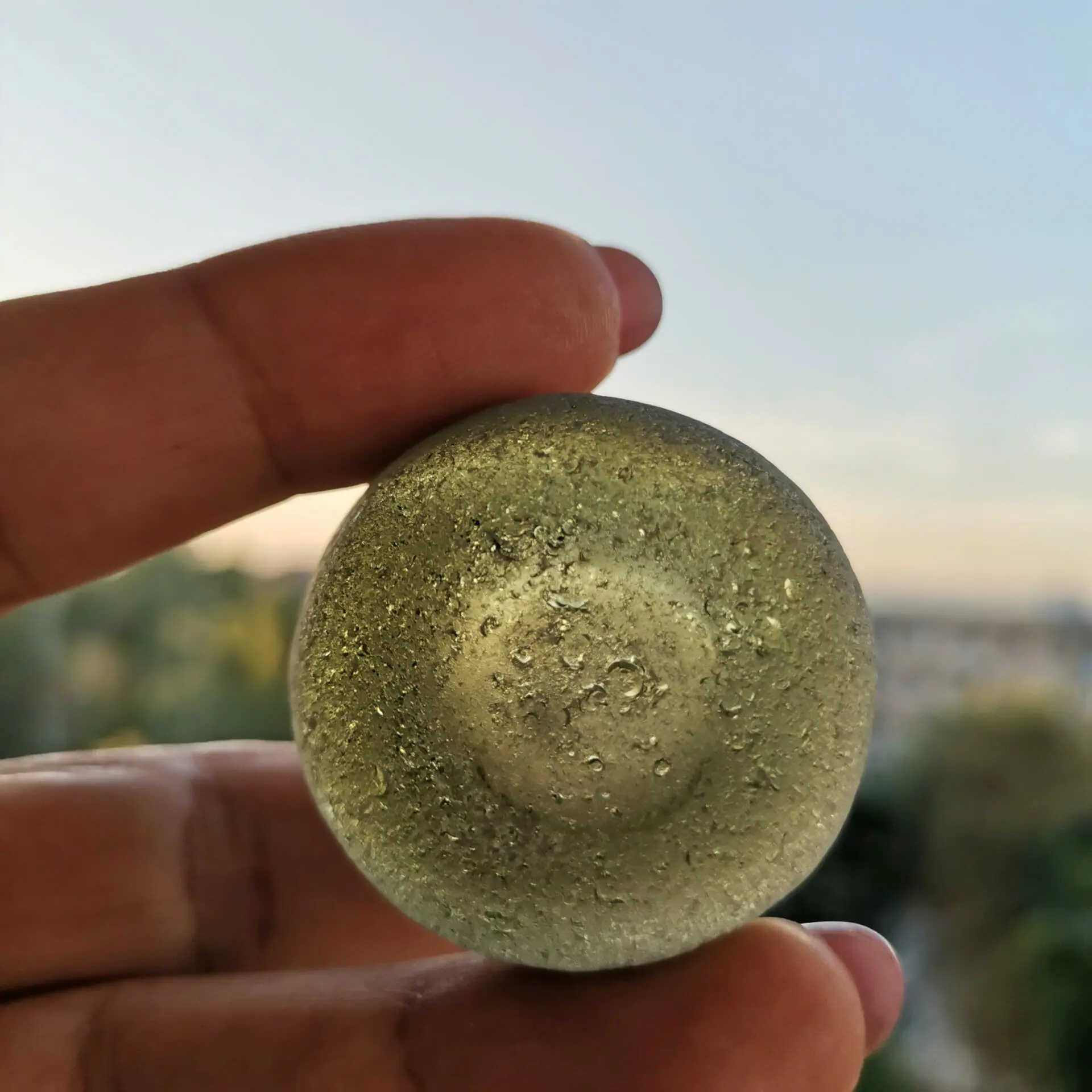 Genuine sea glass bottom G59