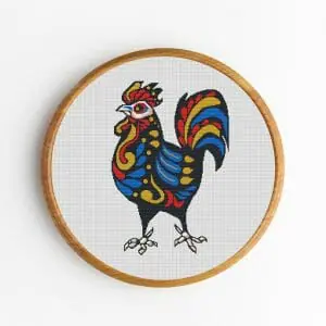Cock-Cross-Stitch-Pattern-PDF-Dia-de-Muertos-DIY-Gift-1