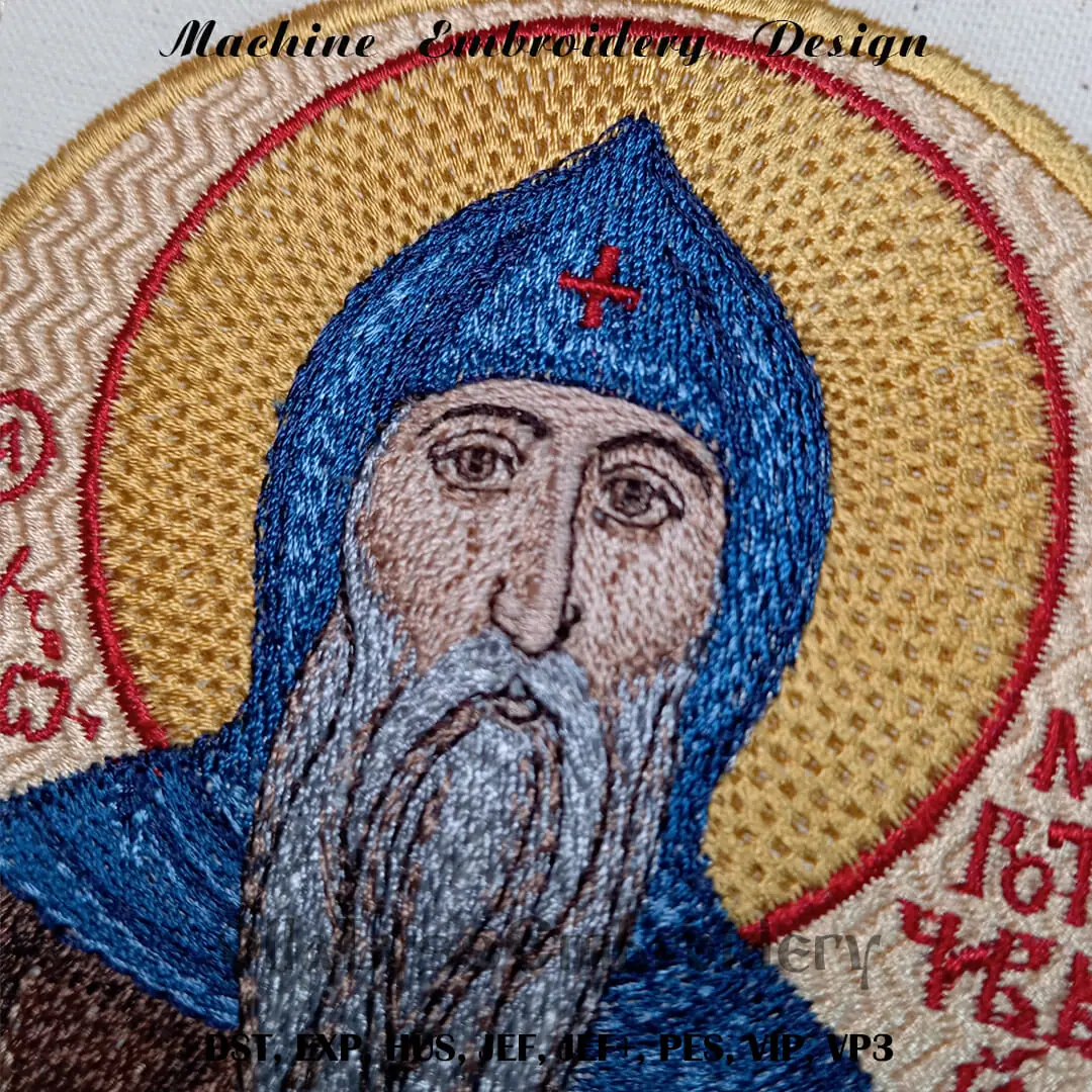 Saint Simeon embroidery design 2 Monk Simeon machine embroidery design