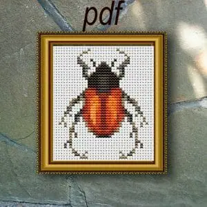 Cross stitch pattern Scarab beetle