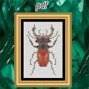 Cross stitch pattern Stag beetle