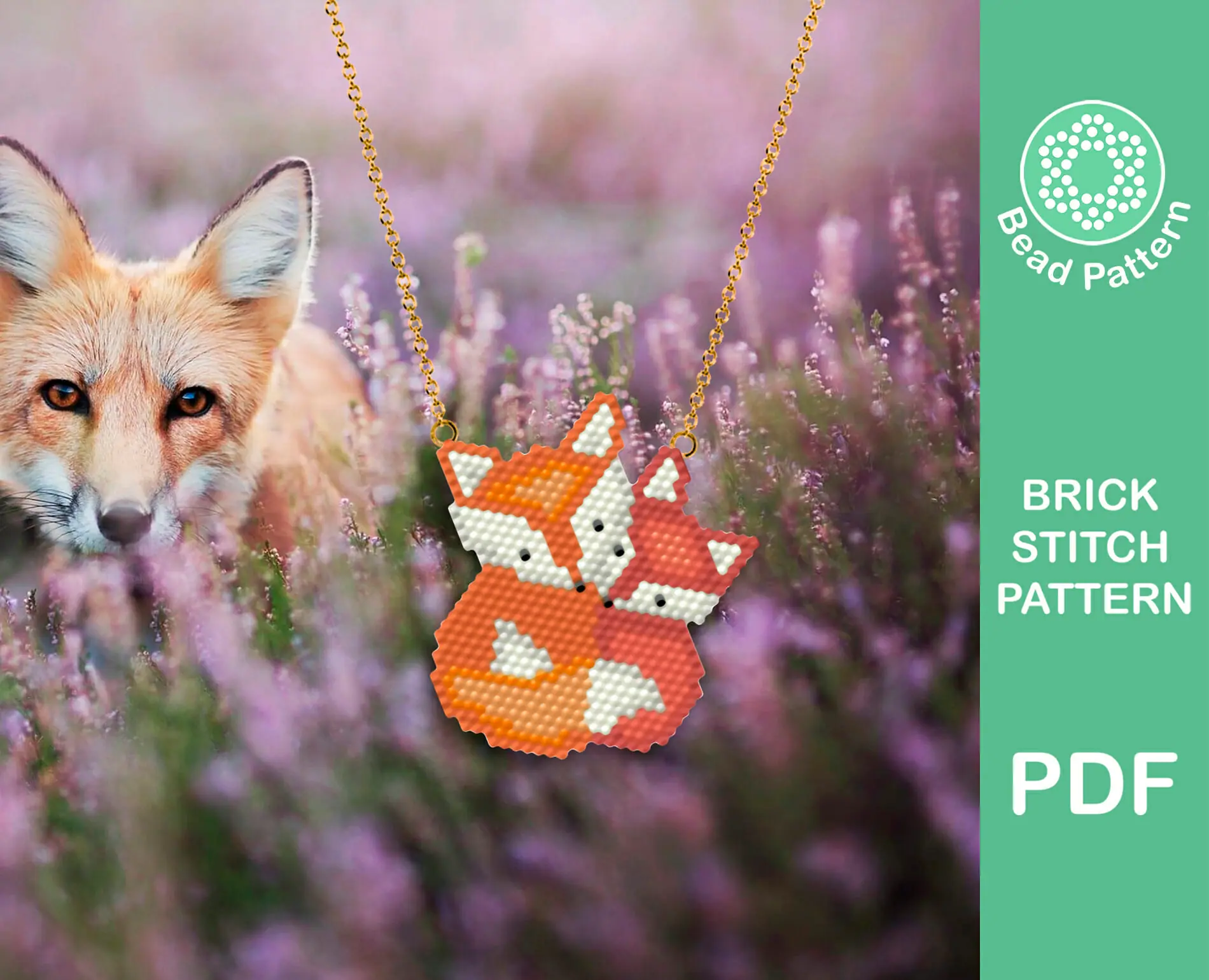 Cute foxes brick stitch pattern 5 fox love brick stitch pattern