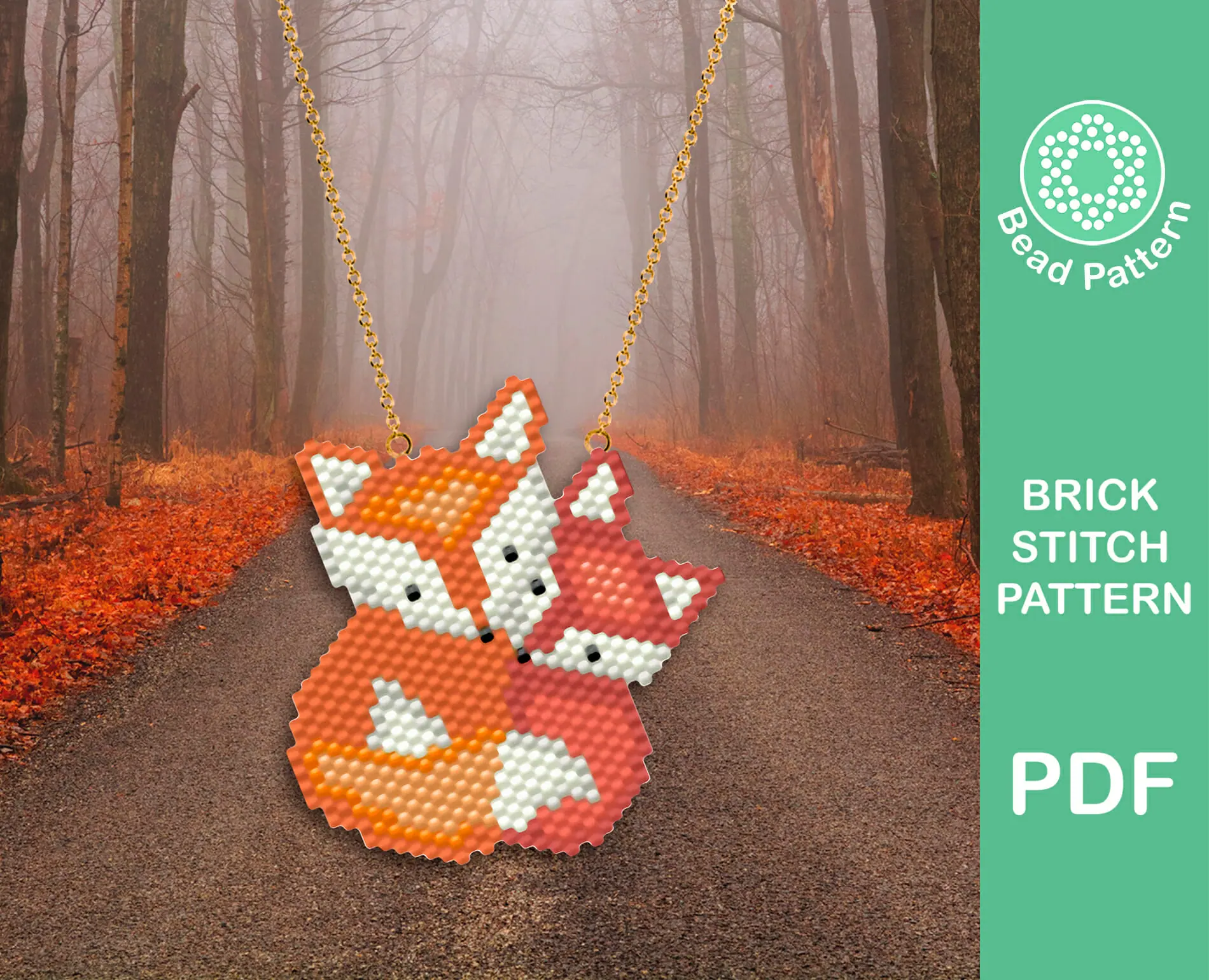 Cute foxes brick stitch pattern 2 foxes brick stitch pattern