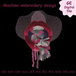 Machine embroidery design Lips & petals GalaEmbroidery 1