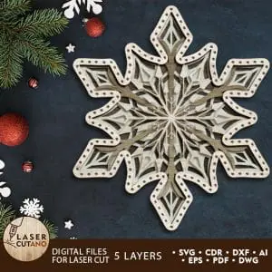 MANDALA Snowflake, Christmas Home Decoration