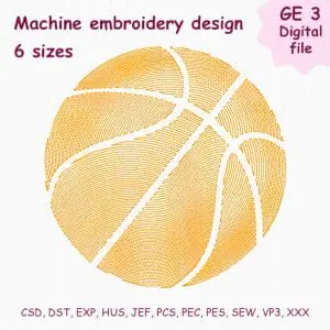 Embroidery design Basketball for boy, man, for sport players, Sport Ball