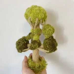tree, knitted trees, small forest, Montessor knitted farms, forest knitted