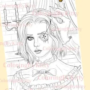 Single coloring page “Button eye”